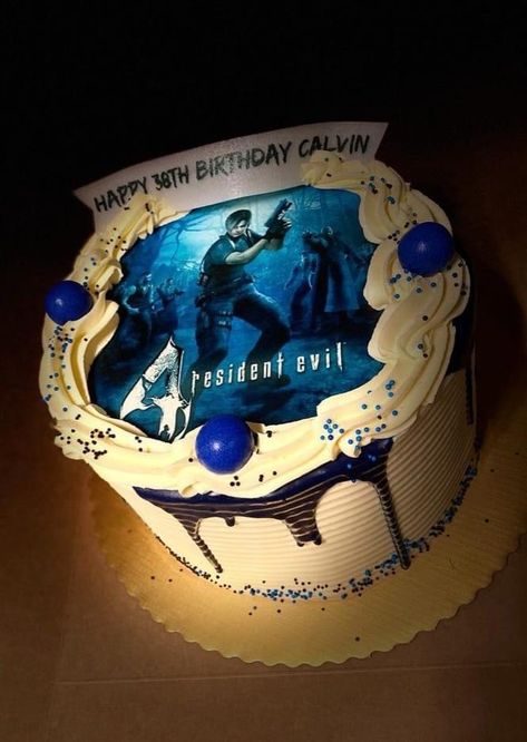 Resident Evil Cake Ideas, Resident Evil Food, Resident Evil Birthday Cake, Resident Evil Birthday Party Ideas, Resident Evil Party Ideas, Resident Evil Cake, Resident Evil Birthday, Resident Evil Aesthetic Pfp, Resident Evil Merch