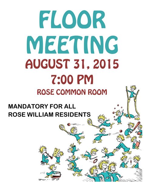 Opening Floor Meeting Flyer Floor Meeting Flyer Ra, Bulletin Boards Theme, Ra Bulletins, Ra Bulletin Boards, Rose Williams, Common Room, Program Ideas, Bulletin Boards, Bulletin Board