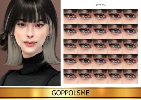 GPME-GOLD Eyes G34 (RE EDIT G11) | GoppolsMe on Patreon Goppolsme Eyes, Cc Face, Cc Eyes, Sims 4 Decades Challenge, Sims 4 Cc Eyes, Sims 4 Cc Makeup, Soft Eyes, Sims 4 Mods Clothes, Sims 4 Cas