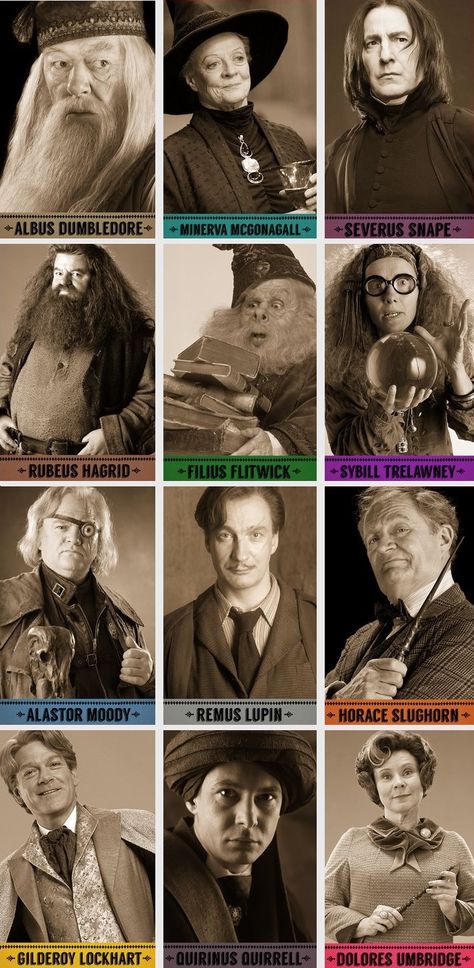 Hogwarts Professors #Hogwarts #Harry #Potter Harry Potter Script, Hogwarts Teachers, Harry Potter Teachers, Harry Potter Classes, Lupin Harry Potter, Hogwarts Classes, Harry Potter Professors, Hogwarts Party, Hogwarts Professors