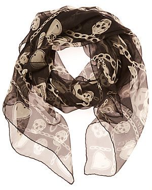 Alexander McQueen Charms & Skull Silk Scarf Alexander Mcqueen Skull Scarf, Alexander Mcqueen Women, Skull Scarf, Mc Queen, Outfit Jewelry, Bangles Bracelets, Louis Vuitton Shoulder Bag, Skull Print, Top Designer Brands