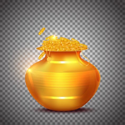 Golden wealth pot illustration Premium Vector | Premium Vector #Freepik #vector #gold #money #festival #golden Lucky Photo, Pot Illustration, Free Cartoon Characters, Pot Image, Gold Vector, Funny Cartoon Images, Radhe Krishna Wallpapers, Golden Coin, Hanuman Photos