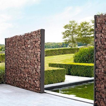 Flint Wall, Design For Garden, Tahoe House, Gabion Fence, Garden Wall Designs, Outdoor Lighting Design, Gabion Baskets, Landscape Lighting Design, Gabion Wall