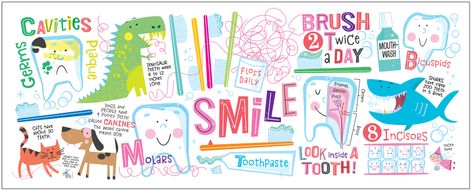 Dental Mural on Behance Dental Mural, Pediatric Dental Office Decor, Happy Dental, Clinic Art, Dentist Art, Pediatric Dental Office, Dentist Office Design, Brushing Your Teeth, Dental Office Decor