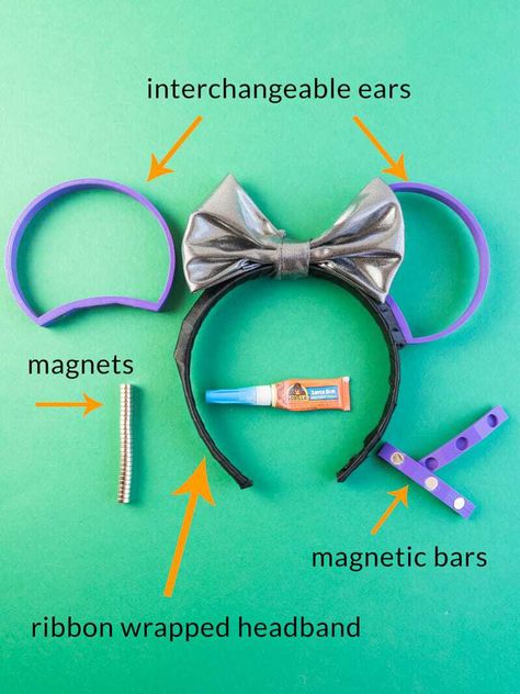 Make Mickey Ears, Diy Mickey Mouse Ears, Diy Disney Ears, Disney Ears Headband, Diy Mickey Ears, Disney Diy Crafts, Disney Mouse Ears, Disney Cute, Disney Headbands