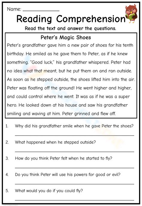 Narrative Text Worksheet, Shoes Worksheet, Narrative Text, Magic Shoes, English Grammar Worksheets, Literacy Lessons, Comprehension Worksheets, Reading Comprehension Worksheets, Grammar Worksheets