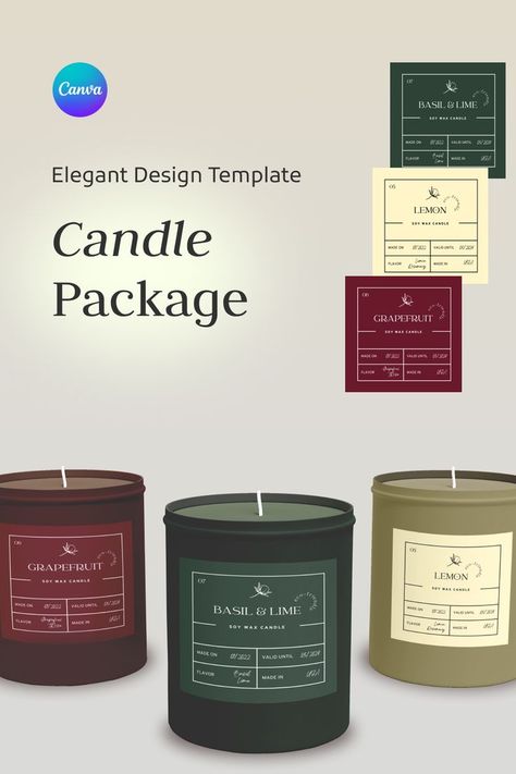 Candle Package Design, Candle Packaging Design, Candle Labels Design, Candle Label Template, Candle Projects, Lemon Candle, Candle Label, Candle Packaging, Pink Instagram