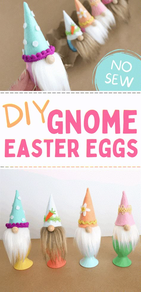 Decorate Easter Eggs, Easter Egg Craft, Diy Easter Eggs, Easter Egg Ideas, Gnome Easter, Diy Gnome, Easter Crafts For Adults, Egg Craft, Easter Gnomes