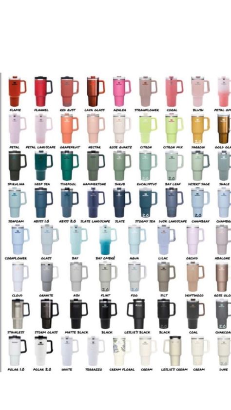 Stanley Cup Color Chart, Best Stanley Cup Colors, Stanley Colors, Preppy Stanley, Stanley Cups, Stanley Cup, Color Chart, Color Options, Gift Ideas