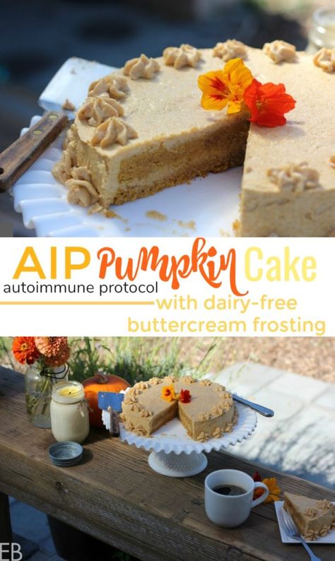 Aip Cake, Aip Pumpkin, Aip Sweets, Dairy Free Buttercream, Chestnut Flour, Aip Snacks, Aip Treats, Pumpkin Coconut, Eat Beautiful