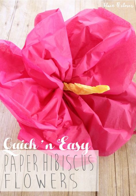 DIY Hibiscus Flowers made from tissue paper. We love this craft decoration idea for a summer luau party. Tropisk Fest, 95th Birthday, Luau Decorations, Luau Party Decorations, Aloha Party, Hawaiian Party Decorations, Hawaiian Luau Party, Luau Theme Party, Luau Birthday Party