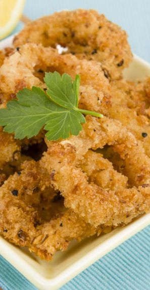 Breaded Calamari Rings, Air Fryer Calamari Rings, Calamari Recipes Air Fryer, Air Fryer Calamari Recipe, Calamari In Air Fryer, Calamari Rings Recipe, Bourbon Chicken Wings Recipe, Air Fryer Calamari, Airfryer Dinner