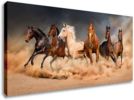 Inzlove Runnning Horses Oil Paintings Print on Canvas Wild Animal Wall Art Pictures Artwork for Bedroom Decorations Horse Painting On Canvas, Pictures For Bedroom, Horse Oil Painting, Horse Wall Art Canvases, Painted Horses, Wild Animals Pictures, Animal Canvas Art, Running Horse, Bedroom Decorations