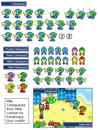 Cataquack (Mario & Luigi: Superstar Saga-Style) Superstar Saga, Video Game Sprites, Game Sprites, Mario Luigi, Mario And Luigi, Tattoo Stencils, Video Game, The Internet, Mario