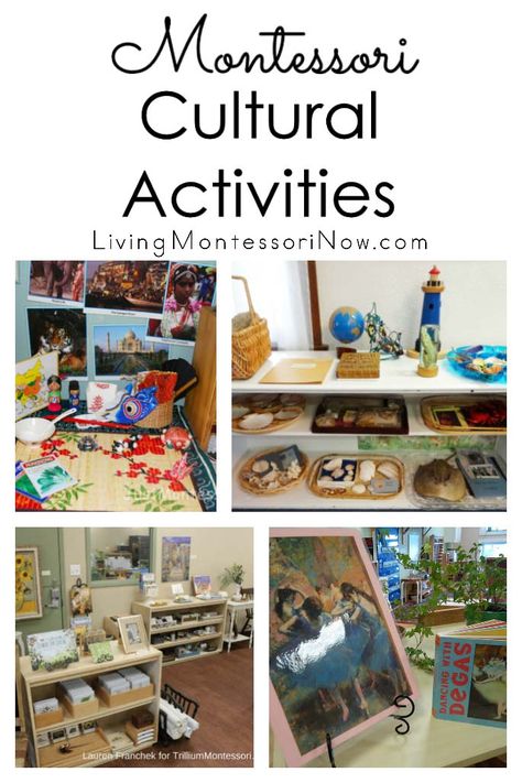 An overview of the Montessori cultural curriculum with geography, history, physical science, botany and zoology, music, and art activities; post includes lots of resources - Living Montessori Now #Montessori #cultural #homeschool #preschool Montessori Preschool Classroom, Preschool Classroom Setup, Schedule Ideas, Montessori Geography, Montessori Room, Montessori Art, Montessori Homeschool, Montessori Practical Life, Montessori Preschool