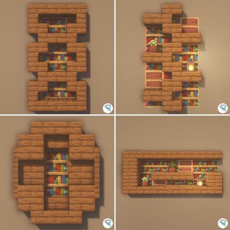 Minecraft Shelf Ideas, Minecraft Shelf, Minecraft Interior Ideas, Minecraft Kingdom, Shelf Designs, Minecraft Interior, Bangunan Minecraft, Minecraft House Plans, Minecraft Cottage