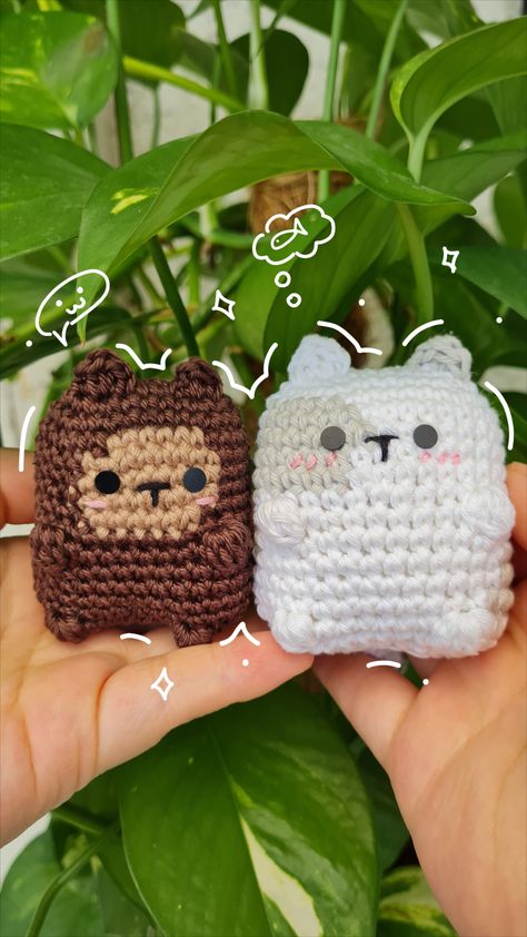 crochet, cat, besties, brown cat, gray white cat, amigurumi, häkeln, cute, adorable Cat Besties, Grey And White Cat, Cat Amigurumi, Brown Cat, Crochet Cat, Cute Crochet, Crafty Stuff, White Cat, Crochet And Knitting