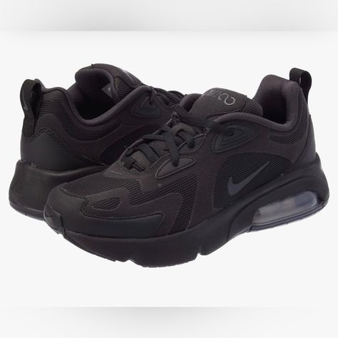 NIKE Men’s Air Max 200 Size 5Y Shoe. Air Max 200, Air Max, Black Fashion, Nike Men, Size Guide, My Pictures, Athletic Shoes, Men's Shoes, Lace Up