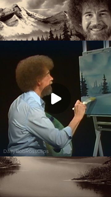 Bob Ross Happy Birthday, Bob Ross Paintings Tutorials Easy, Bob Ross Videos, Bob Ross Episodes, Bob Ross Painting Videos, Bob Ross Landscape, Bob Ross Art, Bob Ross Paintings, Relaxing Art