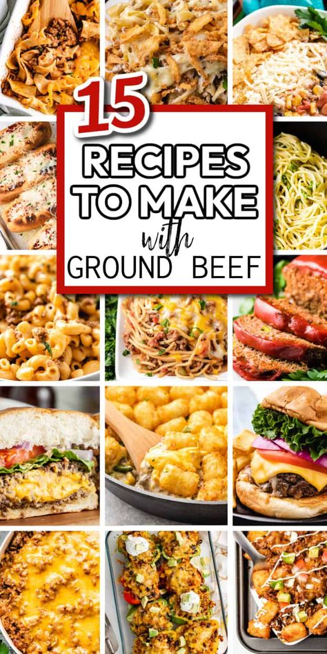 The Best Ground Beef Recipes are quick, easy, and family friendly. Whether you're making lunch, dinner, an appetizer or something in between, ground beef is one of the most versatile ingredients available. We're sharing 15 of our best ground beef recipes to make meal time a breeze! Dinner Main Dishes | Family Dinners | Dinner Ideas | Recipes Using Ground Beef | Ground Beef Recipes for Dinner | Dinner with Ground Beef | Easy Dinner Recipes | Recipes for Hamburger | Easy Ground Beef Meals | Dinner Main Dishes, Easy Dinner Ground Beef, Dinner Ideas Recipes, Quick Ground Beef Recipes, Best Ground Beef Recipes, Recipes Using Ground Beef, Beef Ground, Healthy Ground Beef, Ground Beef Recipes Healthy