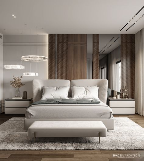 Contemporary Master bedroom on Behance Modern Majlis, Modern Classic Bedroom, Bedroom Design Luxury, Bad Room, Unique Bedroom Design, Bedroom Interiors, Bedroom Interior Design Luxury, Modern Luxury Bedroom, Interior Design Consultation