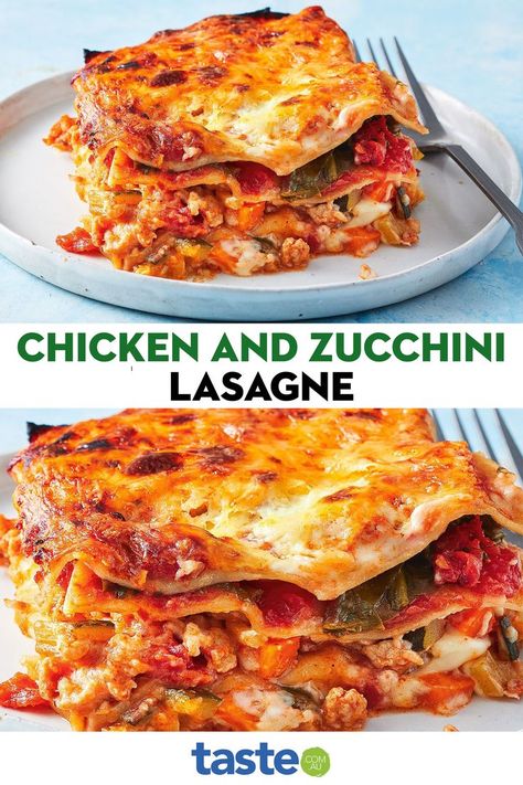 Chicken Lasagne Recipes, Lasange Recipe, Leftover Chicken Recipes Easy, Chicken Lasagne, Chicken And Zucchini, Zucchini Lasagne, Chicken Mince, Lasagna Recipes, Recipe For 2