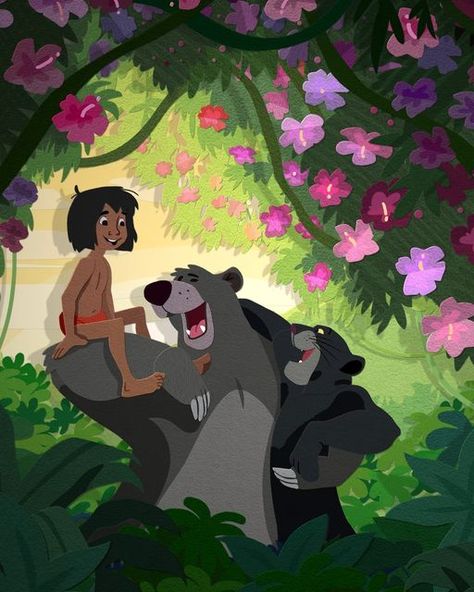 Disney on Instagram: "Here’s to the simple bare necessities! Happy 55th anniversary to The Jungle Book. 🐻🌴 Stream the film only on @DisneyPlus." The Jungle Book Fanart, Jungle Book Aesthetic, Happy 55th Anniversary, Disney References, Jungle Book Characters, Jungle Book Disney, 55th Anniversary, Disney Fanart, The Jungle Book