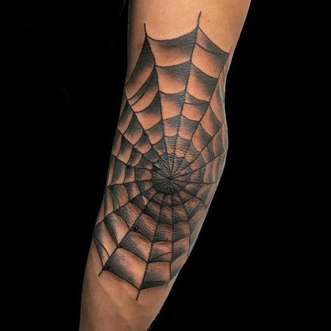 Spider Web Tattoo Elbow Men, Black Elbow Tattoo, Old School Spider Web Tattoo, Spiderweb Tattoo Traditional, Spiderweb Tattoo Design, Spider Web Tattoo Elbow, 108 Tattoo, Spiderweb Tattoo, Voll Arm-tattoos