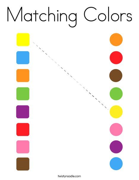 Matching Colors Coloring Page - Twisty Noodle Matching For Preschoolers, Color For Kindergarten Learning, Match The Colors Worksheet, Coloring Activity For Kindergarten, Colors Worksheet For Preschoolers, Pre Writing Activities Preschool, Color Activities Preschool, Learning Colors For Toddlers, Learning Colors Preschool