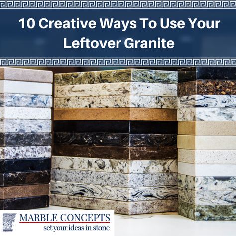 Granite Diy Projects, Quartz Remnants Ideas, Marble Leftovers Ideas, Projects With Granite Scraps, Repurpose Granite Countertop, Granite Samples Crafts, What To Do With Leftover Granite, Leftover Countertop Ideas, Extra Granite Ideas