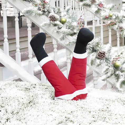 Santa Legs Diy, Santa Legs Chimney Diy, Black Beard, Holiday 2024, Hammacher Schlemmer, Good Pranks, Pink Living Room, Animated Christmas, Christmas Gift Decorations