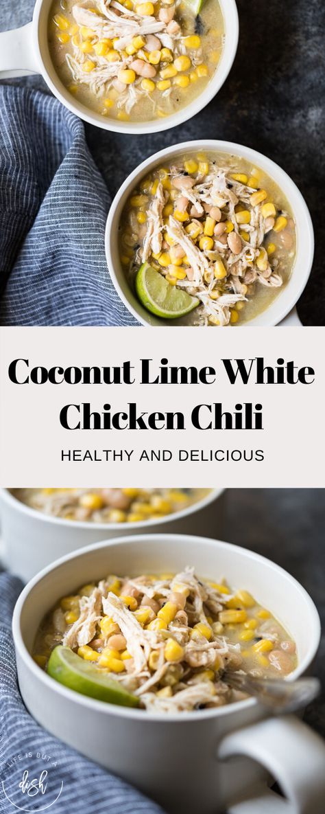 Healthy White Chicken Chili, White Chicken Chili Healthy, Pumpkin Cornbread, Coconut Lime Chicken, White Bean Chili, White Chili Chicken Recipe, Ambitious Kitchen, Chicken Chili Recipe, Turkey Chili