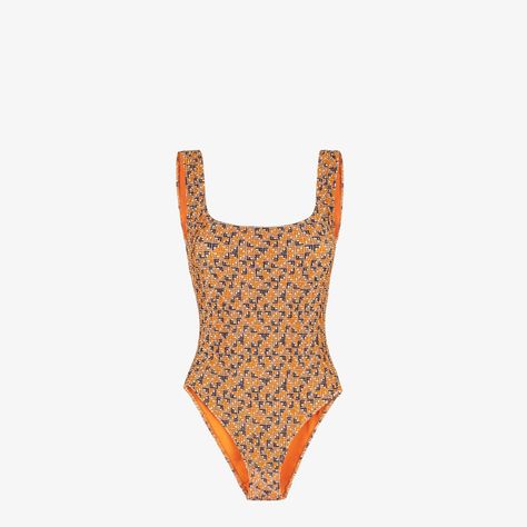 Swimsuit - Orange Lycra® swimsuit | Fendi Fendi Swimsuit, Luxury Beachwear, Orange Swimsuit, Travel Bags For Women, Designer Swimwear, Beachwear For Women, Ski Wear, Lookbook Outfits, Swimwear Collection