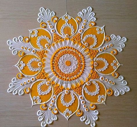 Vibrant Diwali Rangoli Designs That Will Leave You Spellbound Rangoli Drawing On Paper, Different Rangoli Designs, Easy Rangoli Ideas, Creative Rangoli Designs For Diwali, New Rangoli Designs Creativity, Best Rangoli Designs, Easy And Beautiful Rangoli, Rangoli Designs For Diwali, Traditional Rangoli