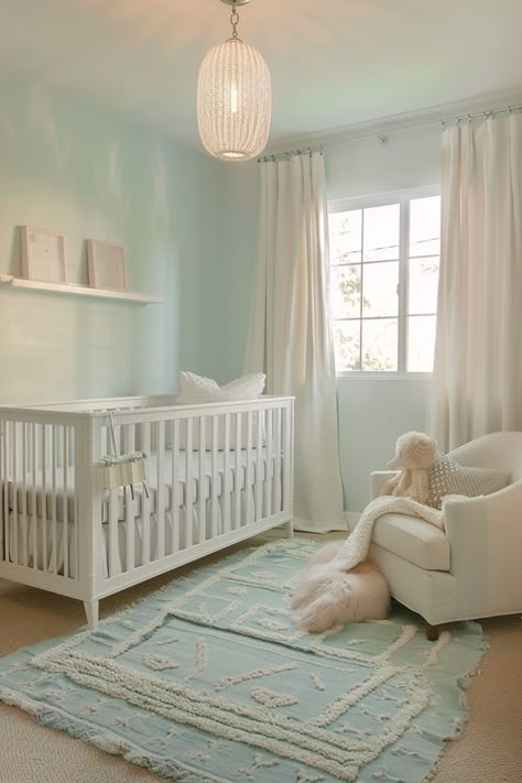 nursery ideas baby room baby nursery neutral baby nursery baby room newborn room baby room design home decor house decor home decoration home decor ideas wall decor ideas Turquoise Nursery Neutral, Mint Green Nursery Girl, Light Blue Girl Nursery, Mint Nursery Girl, Tiffany Blue Nursery, Green Nursery Girl, Nashville Living, Light Green Rooms, Mint Green Nursery