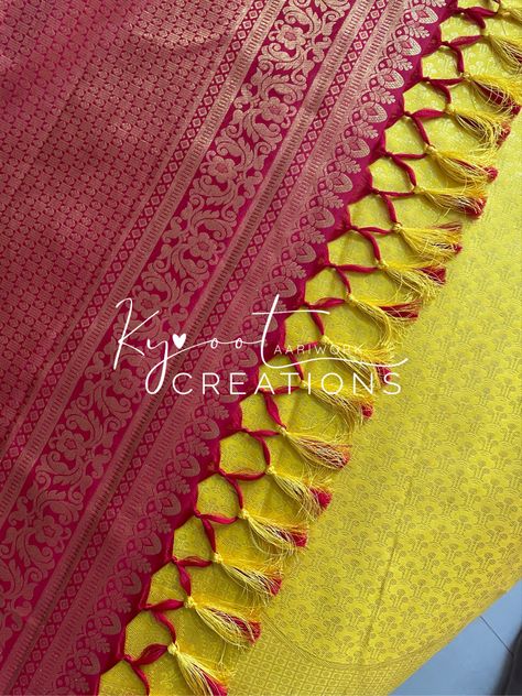 Saree Kunjam Designs, Silk Saree Tassels Design, Saree Kongulu Designs, Saree Pallu Kuchu Designs Latest, Tassels For Saree Pallu Latest, Saree Kuchulu Latest Designs, Saree Knots, Saree Kuchu Designs Latest, Saree Latkan