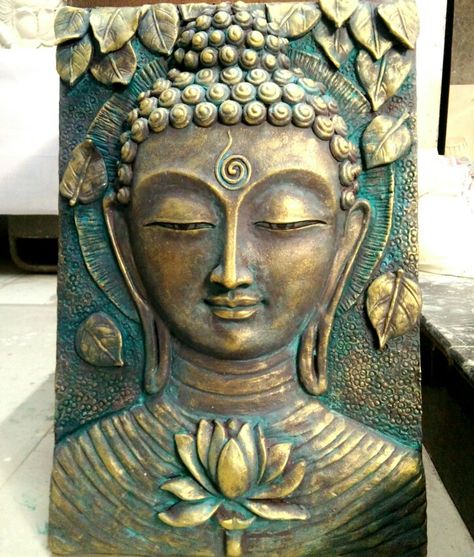 Budha Clay Sculpture, 3d Buddha Wall Art, 3d Relief Art, Buddha Painting Canvas, Buddhist Art Drawing, Buddha Art Drawing, Buddha Artwork, Kerala Mural Painting, Buddha Wall Art