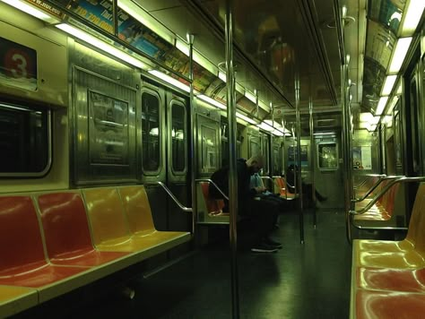 New York Subway Aesthetic, Subway Interior, Subway Train Interior, Aesthetic Subway, Ny Aesthetic, Subway Aesthetic, One Last Stop, Subway Car, Skyline New York