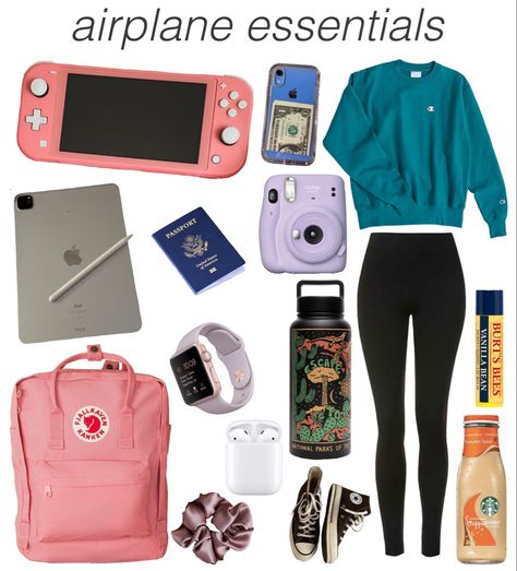 Packing List Carry On, Carry On Essentials For Teens, Airplane Carry On Essentials, Road Trip Outfit Spring, Airplane Packing, Airport Essentials, Trip Essentials Packing Lists, Road Trip Bag, Road Trip Kit