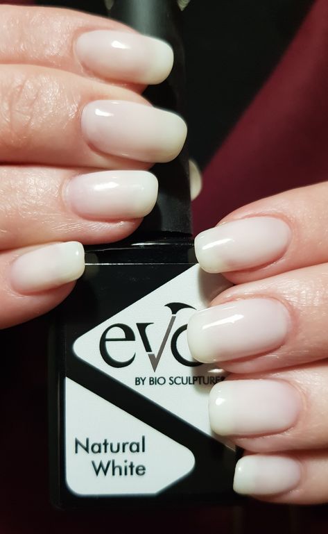 Natural white gel Evo nails Sculpture Nails, Bio Sculpture Nails, Sculptured Nails, Bio Sculpture, White Polish, Gel Color, Makeup Nails, Nail Polish, Sculpture