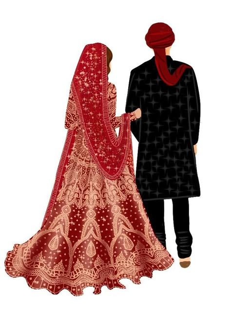 Nikah Illustration Couple, Barat Invitation Cards Pakistan, Digital Wedding Cards Design Ideas, Bride Card Design, Mehndi Couple Illustration, Mehndi Bride Illustration, Barat Invitation Cards, Nikah Illustration, Nikkah Illustration