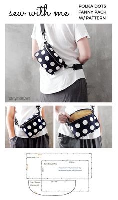 Bumbag Sewing Pattern, Fanny Pack Diy Pattern, Fanny Pack Pattern Free, Fanny Pack Sewing Pattern, Diy Fanny Pack, Fanny Pack Pattern, Diy Bag Designs, Bag Pattern Free, Diy Bags Patterns