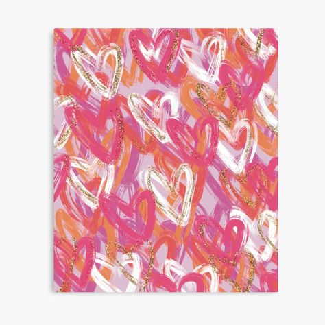 Get my art printed on awesome products. Support me at Redbubble #RBandME: https://www.redbubble.com/i/canvas-print/pink-orange-and-gold-hearts-by-eze412/161239578.5Y5V7?asc=u Hearts Poster, Heart Poster, Different Nail Designs, Heart Canvas, Painted Hearts, Orange And Gold, Gold Hearts, Gold And Pink, Print Pink