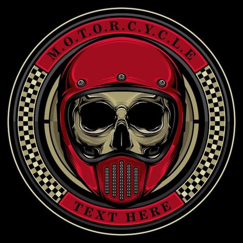 Motorcycle helmet logo | Premium Vector #Freepik #vector #skull-motorcycle #biker-logo #rider-logo #motorcycle-club Moto Logo Design, Traditional Lighthouse Tattoo, Skull Motorcycle Helmet, Mexican Skull Tattoos, Biker Logo Design, Mc Logo, Motorcycles Logo Design, Biker Logo, Moto Logo