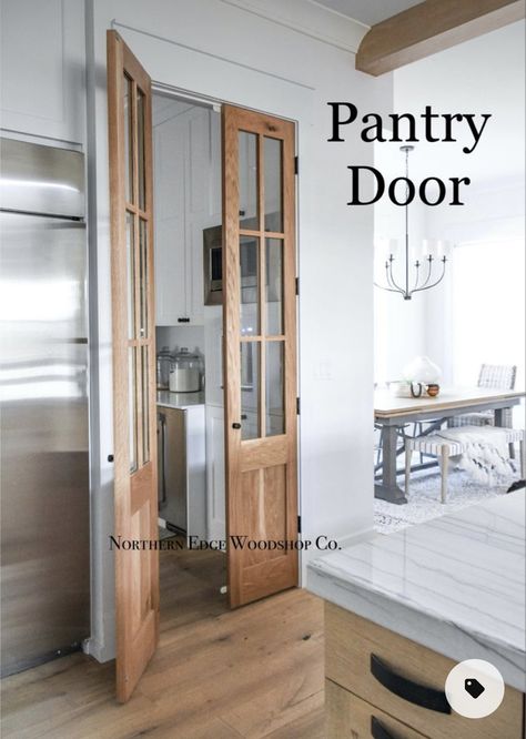 Kitchen Pantry Double Doors, Pantry Swinging Door, Double Door Pantry, Modern Farmhouse Pantry, Colorado Kitchen, Bill Hayes, Pantry Door Ideas, Nest Ideas, Pantry Closet Design