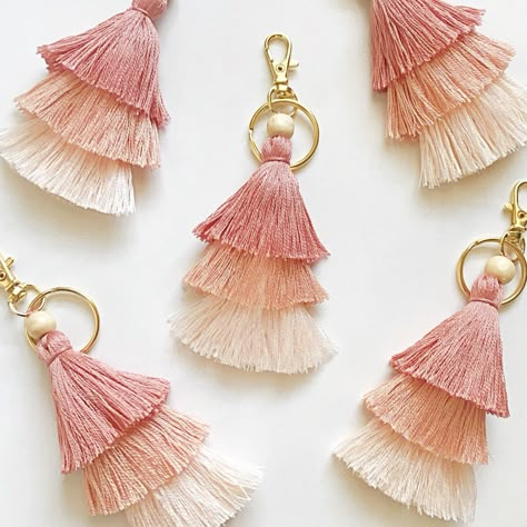 📣💕✨ RESTOCK ALERT! These cute Peach Pink Tassel Keychains are restocked now! Get yours before they run out again! #tassel #tasselkeychain #peachshades #pinkshades #handmadeisbetter #handmade #smallbusiness #handmadekeychain #giftsforher #uniquegift #handmadegifts Holiday Macrame, Boho Tassel Keychain, Cactus Keychain, Tassel Wall Hang, Keychains For Women, Tassel Bag Charm, Boho Keychain, Rainbow Keychain, Tassel Keyring