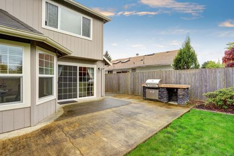 Fixing and Leveling an Uneven Concrete Patio (Step By Step) - My Backyard Life Uneven Concrete Patio, Patio Step, Concrete Patios, Patio Steps, Concrete Steps, Patio Flooring, Paint Roller, Concrete Patio, The Next Step