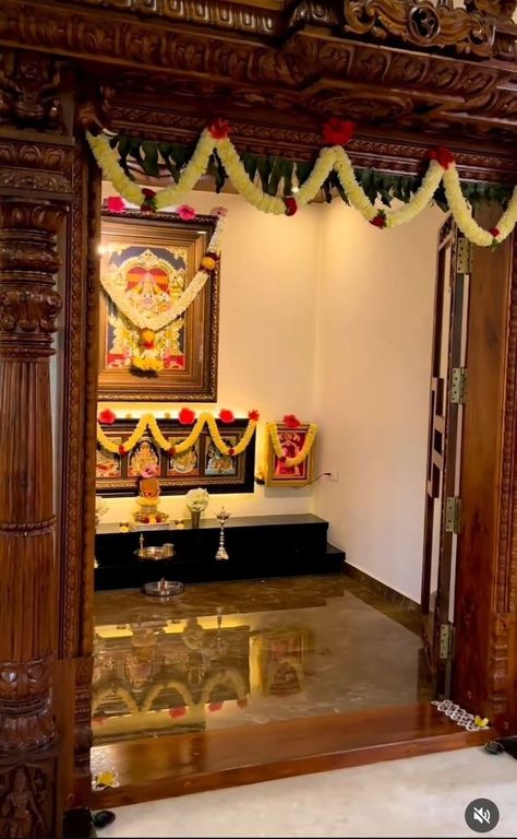 Temple Room, Pooja Door Design, Indian Room Decor, Mandir Design, India Home Decor, Temple Design For Home, Indian Home Design, Indian Home Interior, Interior Design Your Home