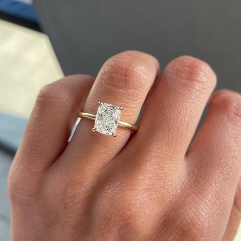 Elongated Cushion Solitaire, Elongated Cushion Cut Engagement Ring, Cushion Cut Wedding Rings, Cushion Solitaire, Dream Rings, Dream Wedding Ring, Anniversary Rings For Her, Cushion Engagement Ring, Cute Engagement Rings