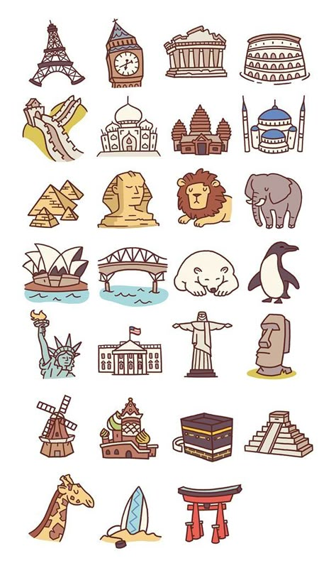 Sketch Note, Travel Drawing, Travel Icon, Journal Doodles, Kids Crafts, Travel Journal, Doodle Art, Cute Stickers, Planner Stickers